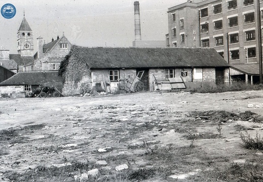 048650E (235 visits) Image credit: RCHS. 1964, Calne Branch: Calne basin stables. 048650E