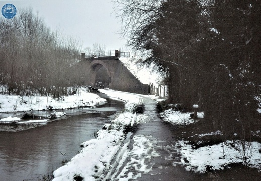074636E (130 visits) Image credit: RCHS. c1980's, Swindon, Skew railway bridge looking south
074636E