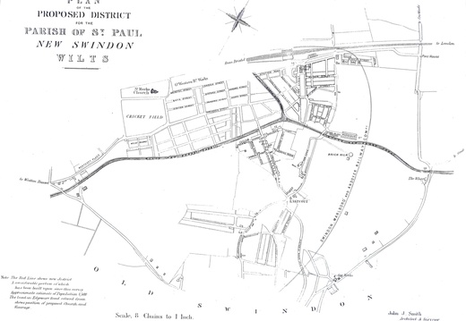 c1876 - MAP Proposed Parish of St Paul