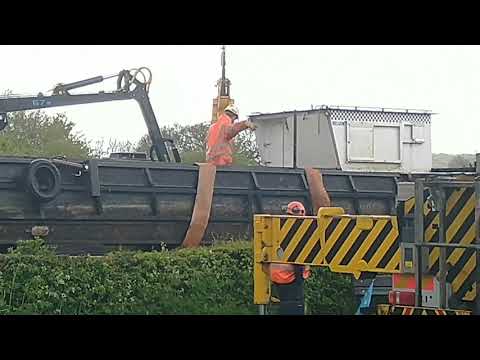 A Workboat is delivered to the Wilts & Berks Canal at Royal Wootton Bassett.